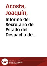 Informe del Secretario de Estado del Despacho de Relaciones Esteriores de la Nueva Granada al Congreso Constitucional de 1845