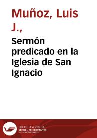 Sermón predicado en la Iglesia de San Ignacio