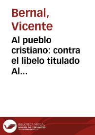 Al pueblo cristiano: contra el libelo titulado Al respetable público