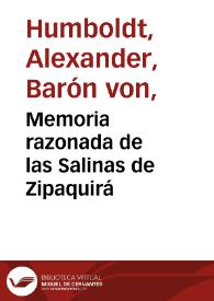 Memoria razonada de las Salinas de Zipaquirá