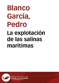 La explotación de las salinas marítimas