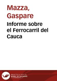 Informe sobre el Ferrocarril del Cauca