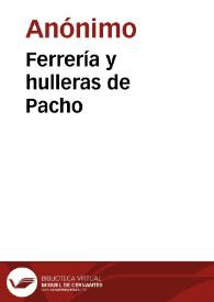 Ferrería y hulleras de Pacho