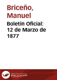 Boletín Oficial: 12 de Marzo de 1877