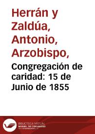 Congregación de caridad: 15 de Junio de 1855