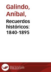 Recuerdos históricos: 1840-1895