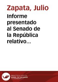 Informe presentado al Senado de la República relativo a un Proyecto de ley sobre Compañías de Seguros