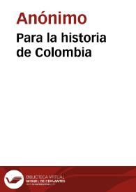 Para la historia de Colombia