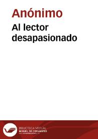 Al lector desapasionado