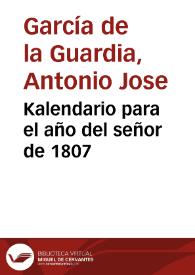 Kalendario para el año del señor de 1807