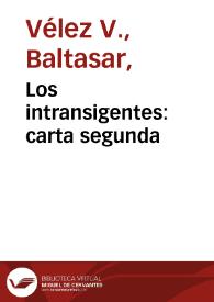 Los intransigentes: carta segunda