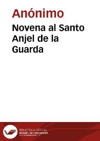 Novena al Santo Anjel de la Guarda