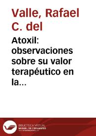 Atoxil: observaciones sobre su valor terapéutico en la sífilis