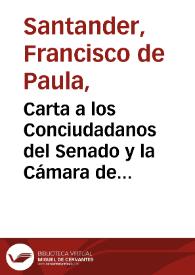 Carta a los Conciudadanos del Senado y la Cámara de Representantes