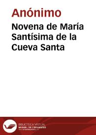 Novena de María Santísima de la Cueva Santa