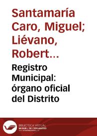 Registro Municipal: órgano oficial del Distrito