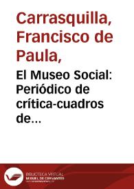 El Museo Social: Periódico de crítica-cuadros de costumbres