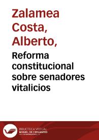 Reforma constitucional sobre senadores vitalicios