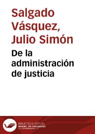 De la administración de justicia