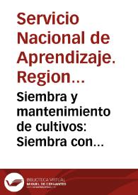 Siembra y mantenimiento de cultivos: Siembra con sembradora de precisión