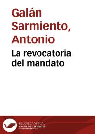 La revocatoria del mandato