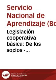 Legislación cooperativa básica: De los socios - Cartilla No. 25