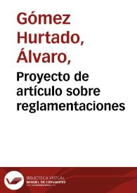 Proyecto de artículo sobre reglamentaciones