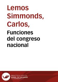 Funciones del congreso nacional