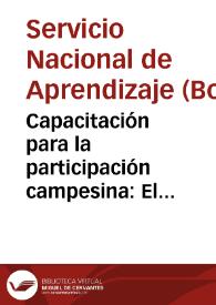 Capacitación para la participación campesina: El diagnóstico de la vereda No. 9