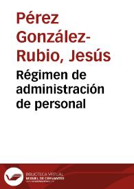 Régimen de administración de personal