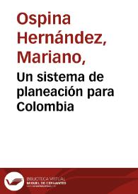 Un sistema de planeación para Colombia