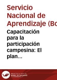 Capacitación para la participación campesina: El plan de desarrollo veredal No. 10