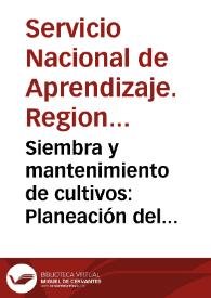 Siembra y mantenimiento de cultivos: Planeación del riego