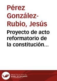 Proyecto de acto reformatorio de la constitución política de Colombia