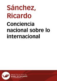 Conciencia nacional sobre lo internacional