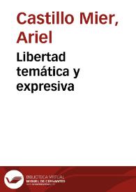 Libertad temática y expresiva