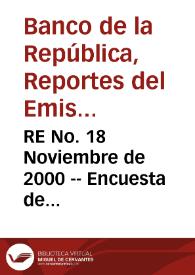 RE No. 18 Noviembre de 2000 -- Encuesta de expectativas de octubre: principales resultados