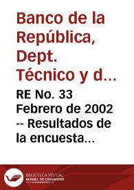 RE No. 33 Febrero de 2002 -- Resultados de la encuesta de expectativas de enero de 2002