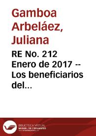 RE No. 212 Enero de 2017 -- Los beneficiarios del Banco de la República en el área económica