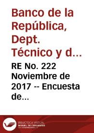 RE No. 222 Noviembre de 2017 -- Encuesta de expectativas de octubre de 2017