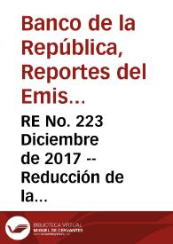 RE No. 223 Diciembre de 2017 -- Reducción de la frecuencia de las reuniones de política monetaria