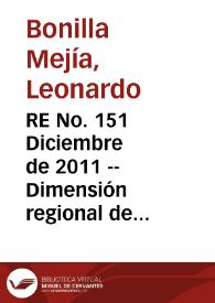 RE No. 151 Diciembre  de 2011 -- Dimensión regional de la desigualdad en Colombia