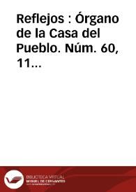 Reflejos : Órgano de la Casa del Pueblo. Núm. 60, 11 de octubre de 1930