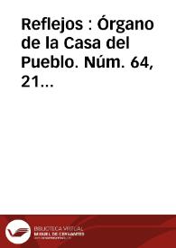 Reflejos : Órgano de la Casa del Pueblo. Núm. 64, 21 de noviembre de 1930