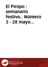 El Piropo  : semanario festivo. Número 3 - 28 mayo 1931