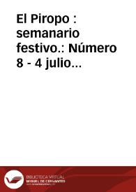 El Piropo  : semanario festivo. Número 8 - 4 julio 1931