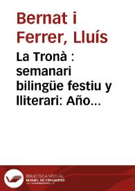 La Tronà  : semanari bilingüe festiu y lliterari: Año VIII Época III Número 127 - 29 septiembre 1901