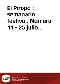 El Piropo  : semanario festivo. Número 11 - 25 julio 1931