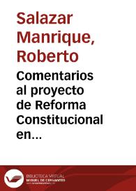 Comentarios al proyecto de Reforma Constitucional en lo correspondiente a la norma sustitutiva del artículo 49 de la Carta sobre prohibición de emitir moneda de curso forzoso