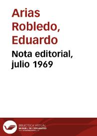 Nota editorial, julio 1969